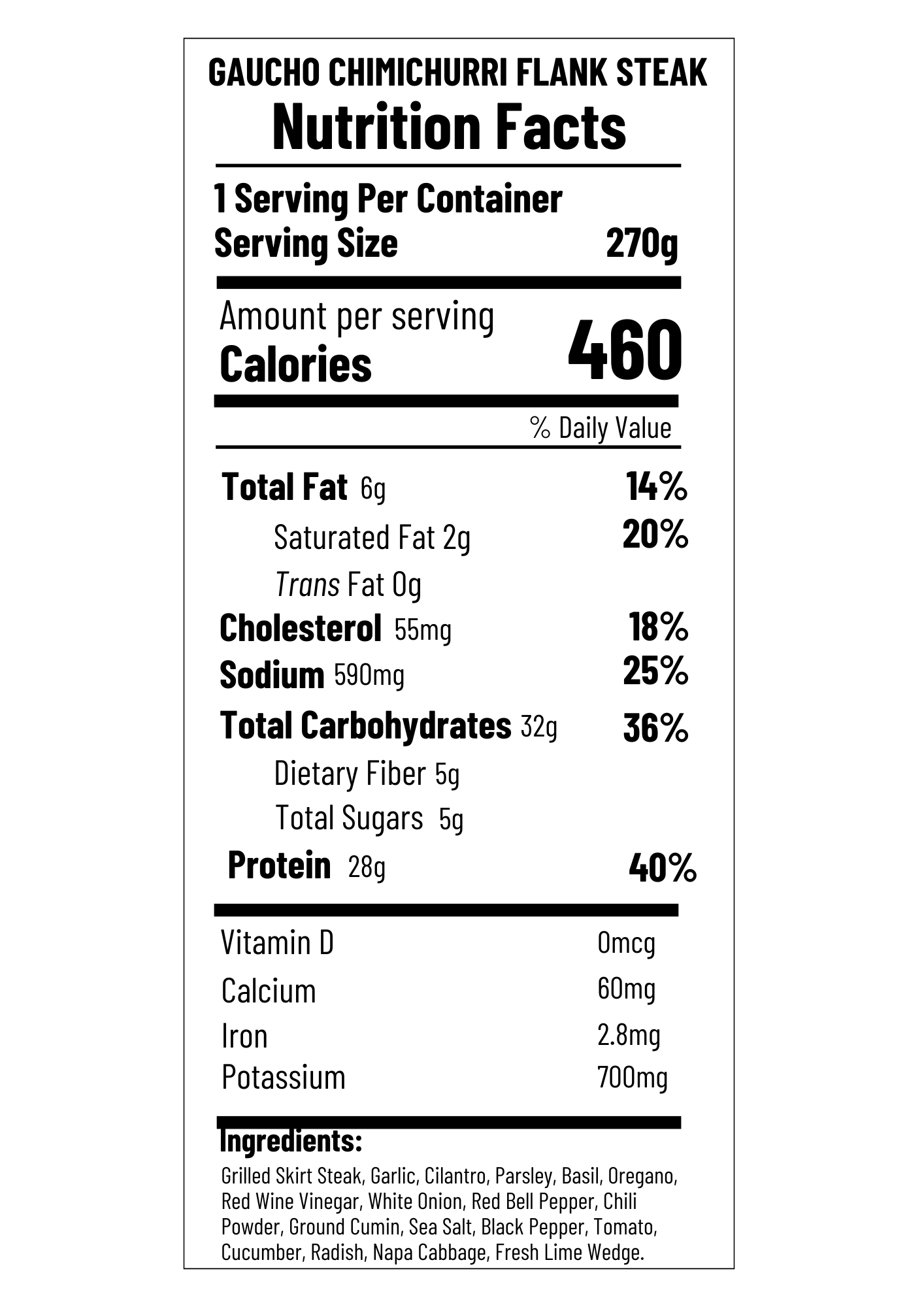 Gaucho Chimichurri Flank Steak (FB)
