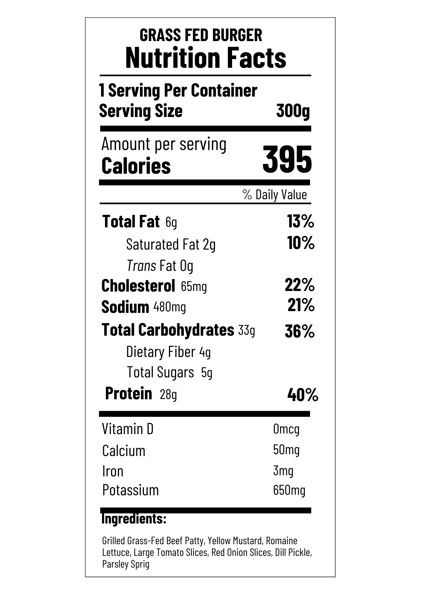 Grass Fed Burger (FB)