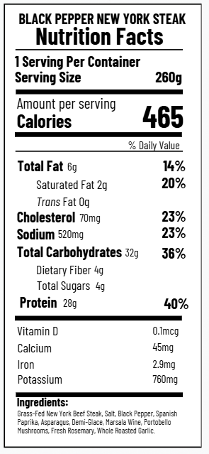 Black Pepper New York Steak (FB)