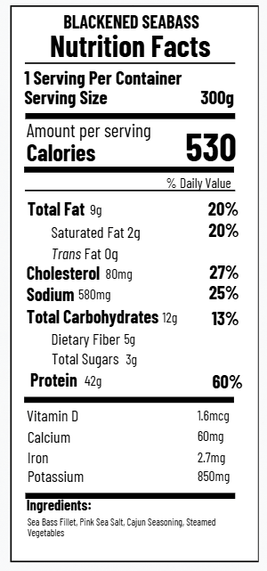 Blackened Sea Bass (FB)