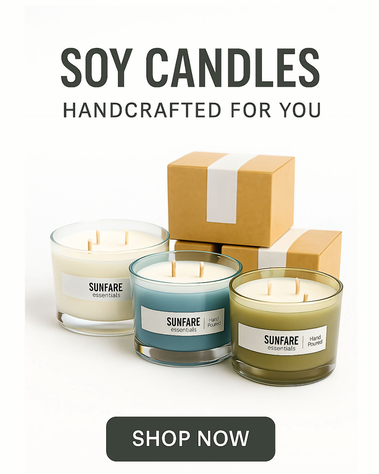 Sunfare Essentials – Hand-Poured Soy Candle Trio