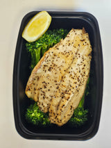 Pan Seared Barramundi with Steamed Broccolini