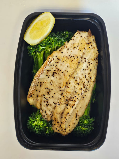 Pan Seared Barramundi with Steamed Broccolini