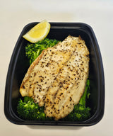 Pan Seared Barramundi with Steamed Broccolini