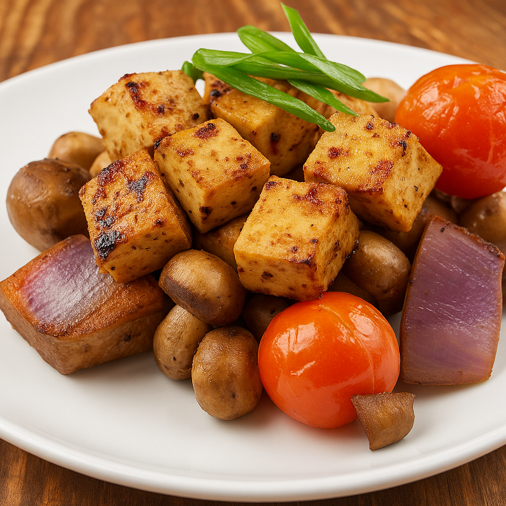 Vegetarian Soy Chicken and Mushroom Stir-fry (FB)