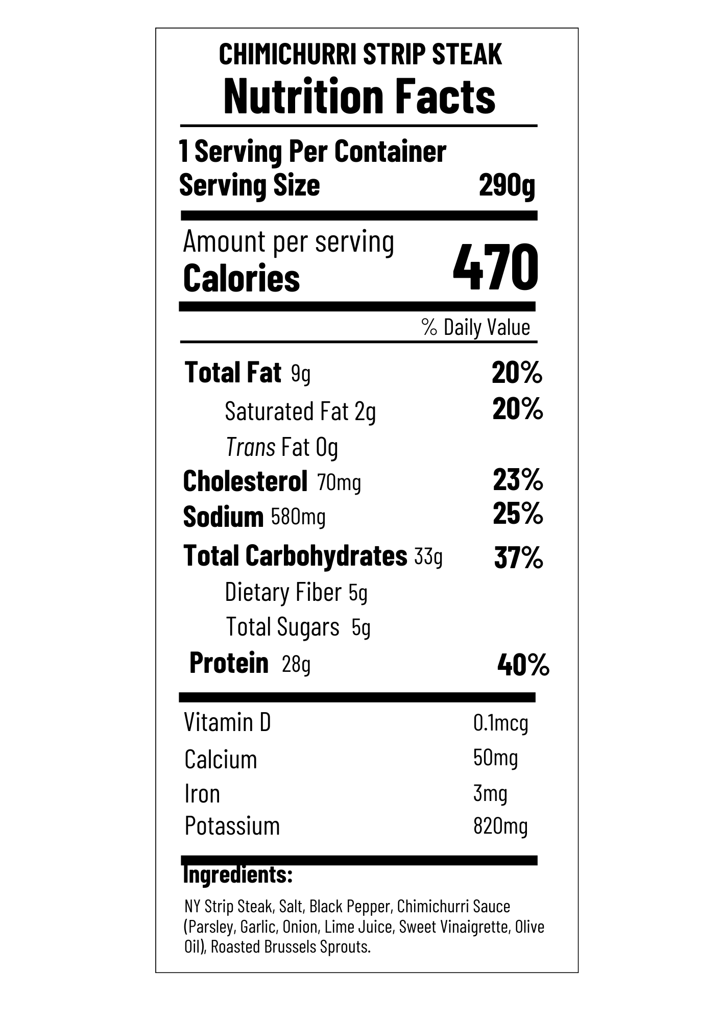 Chimichurri Strip Steak (FB)