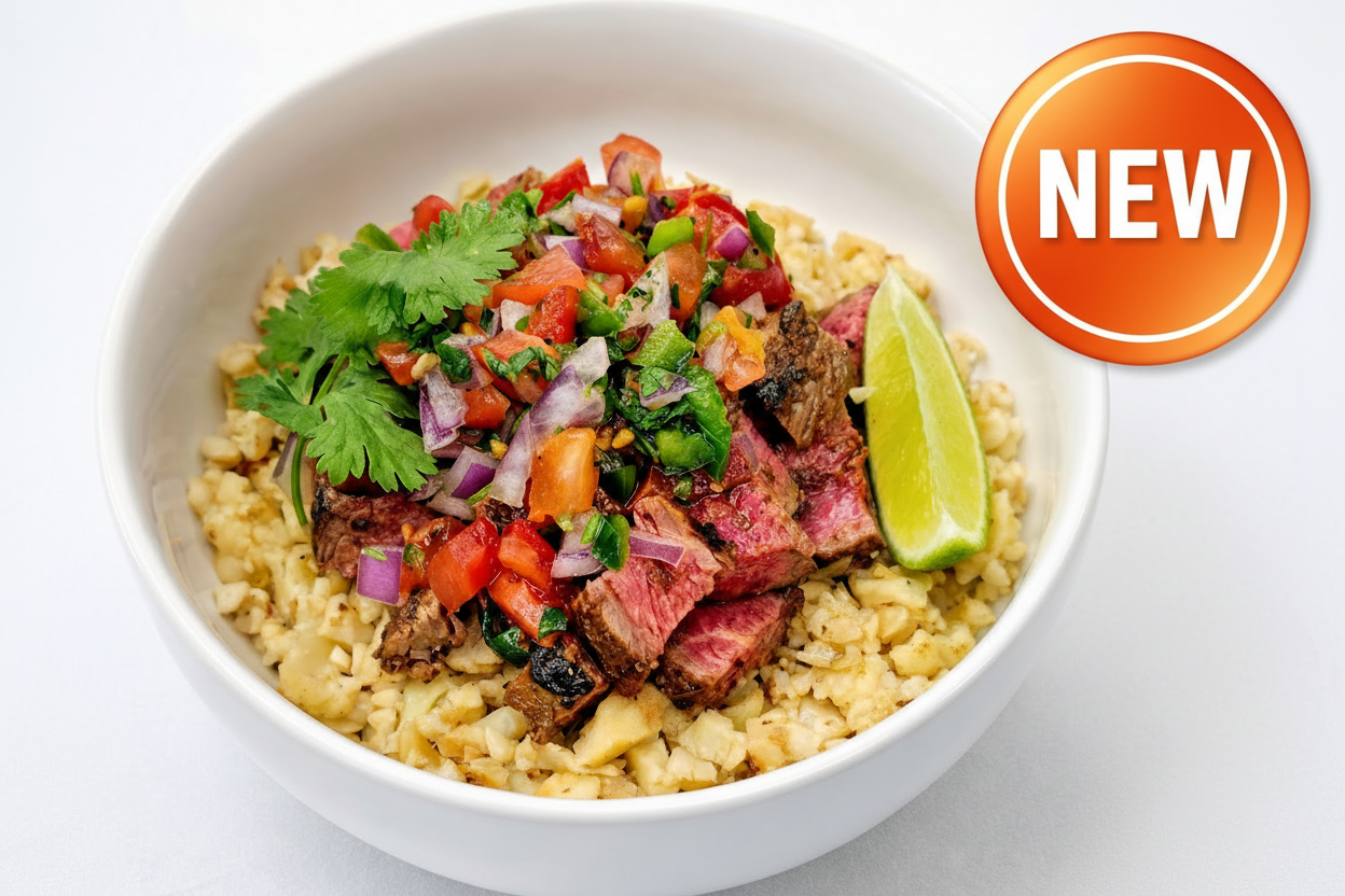 Beef Asada Bowl with NEW badge