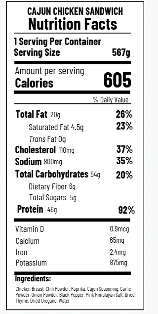 Cajun Chicken Sandwich (FF)