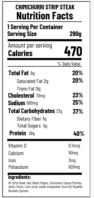Chimichurri Strip Steak (FB)