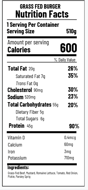 Grass Fed Burger (FF)