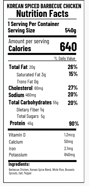 Korean Spiced Barbecue Chicken (FF)