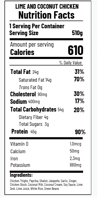 Lime and Coconut Chicken (FF)