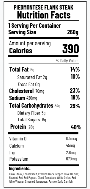 Piedmontese Flank Steak (FB)